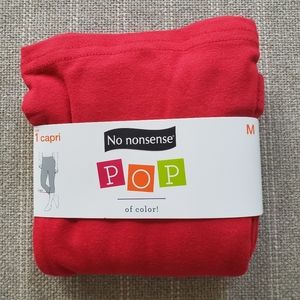 No Nonsense Red Capri Leggings Medium